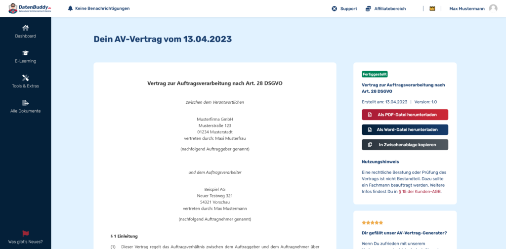 vor allem personenbezogene daten bei der auftragnehmer durcden der auftraggeber mit der des bezogen auf die DSGVO